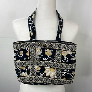 Vera Bradley Quilted Tote Bag Black and Yellow